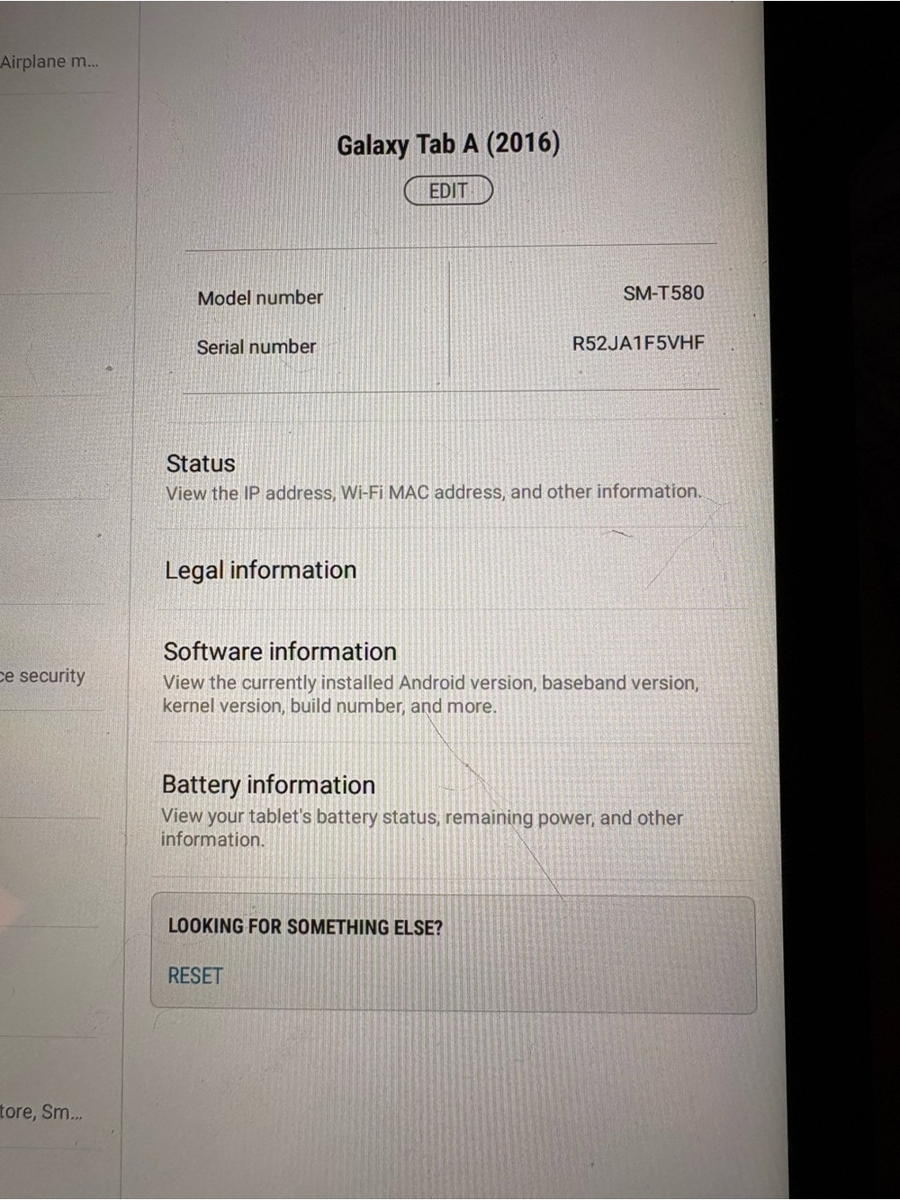 Samsung Tablet with White Front Display and Silver Frame